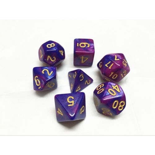 Purple and Blue Blend Roleplaying Dice Set ideal for DND